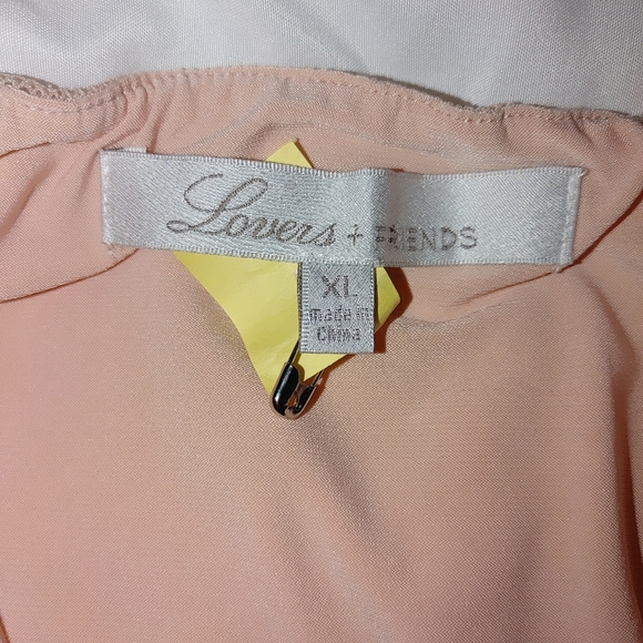 LOVERS + FRIENDS ART DECO LACE OVERLAY DRESS, BLUSH/CREAM XL - Picture 14 of 14